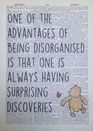 Wörterbuchdruck 'Winnie Pooh - Being disorganised'